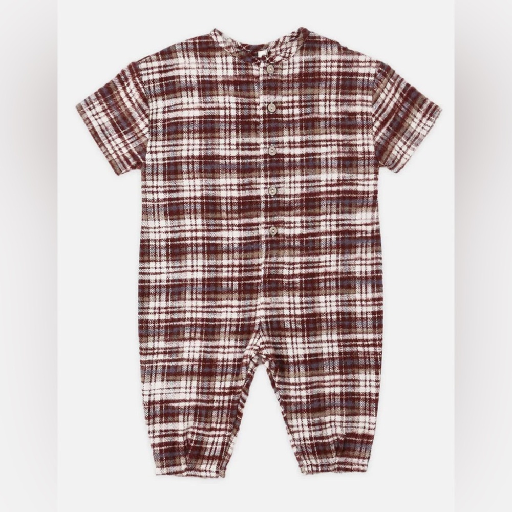 Rylee + Cru Hayes Jumpsuit | Burgundy Plaid | 6-12